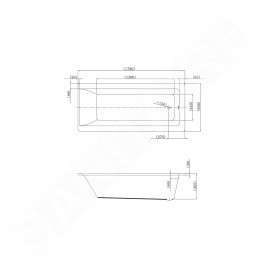 kielle Vega - Baignoire rectangulaire 179x80 cm, blanc 11118550