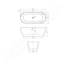 kielle Idolio - Baignoire îlot 170x75 cm, blanc 11324430