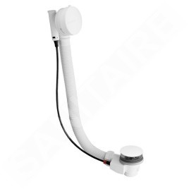 Polysan Accessoires - Garniture de vidage et de trop-plein Pagoda pour baignoire, longueur 675 mm, bowden, blanc 11041W