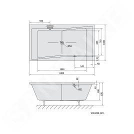 Polysan Baignoires - Baignoire Quest 1800x1000x490 mm, blanche 78511