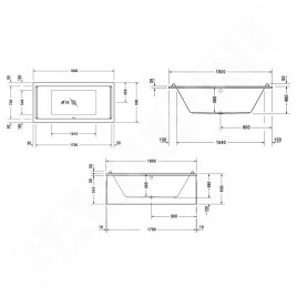 Duravit Starck - Baignoire 1800x900 mm, blanc 700339000000000