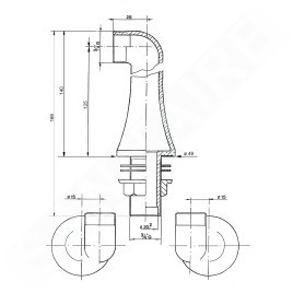 Sapho Reitano Rubinetteria Antea - Raccordement pour installation de mitigeur sur bord de baignoire, 2 pièces, chrome 9851