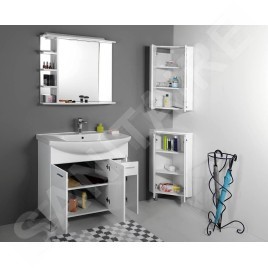 Aqualine Zoja - Armoire suspendue d'angle 350x760x350 mm, 1 porte, blanc 50331