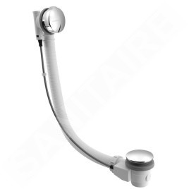 Polysan Accessoires - Garniture de vidage pour baignoire avec bowden, longueur 1275 mm, bouchon 72 mm, chrome 71683