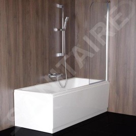 Polysan Spera - Paroi de baignoire 650 x 1500 mm, aluminium brillant/verre clair BS-65