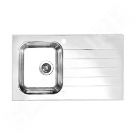 Alveus Glassix - Évier 860x500 mm, avec commande du vidage, verre blanc / inox 1099462