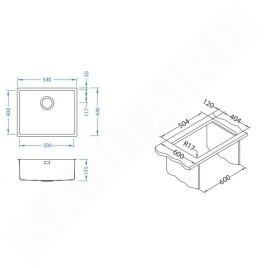 Alveus Kombino Monarch - Évier 540x440 mm, cuivre 1120381
