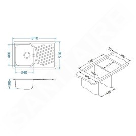 Alveus Elegant - Évier 810x510 mm, inox 1126349