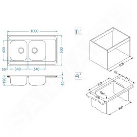 Alveus Classic Pro - Évier 1000x600 mm, inox 1130472