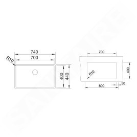 Blanco Claron 700 - Évier, 70x40 cm, InFino, acier foncé 527835