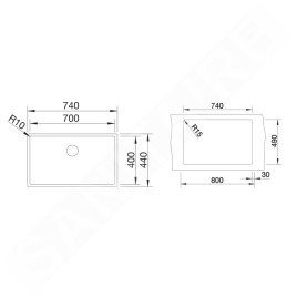 Blanco Claron 700 - Évier, 74x44 cm, InFino, acier foncé 527837