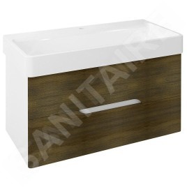 Sapho Mediena - Meuble-vasque 960x510x485 mm, blanc mat /chêne graphite MD101