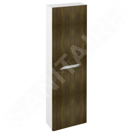 Sapho Mediena - Armoire haute 400x1400x200 mm, 2 portes G/D, blanc mat/chêne graphite MD451