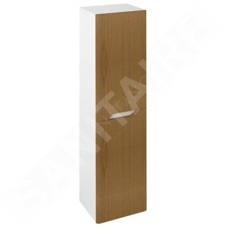 Sapho Mediena - Armoire haute 350x1380x300 mm, 2 portes G/D, blanc mat/chêne naturel MD352