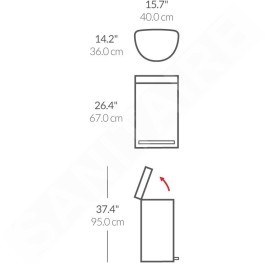 Simplehuman Poubelles - Poubelle 45 l, inox brossé CW2030