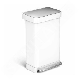 Simplehuman Poubelles - Poubelle avec poche pour sacs, 45 l, blanc CW2027