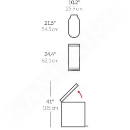 Simplehuman Poubelles - Poubelle 45 l Slim, blanc CW2069