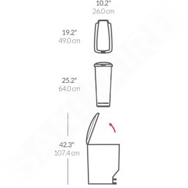 Simplehuman Poubelles - Poubelle Slim 40 l, gris CW1363