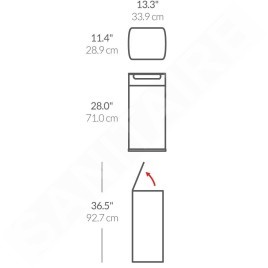 Simplehuman Poubelles - Poubelle 30 l, Touch-bar, inox brossé CW2015