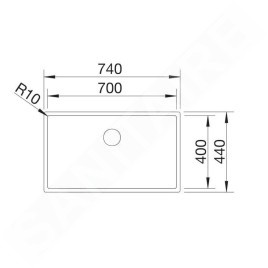 Blanco Claron 700 - Évier, 740x440 mm, inox Durinox 523387