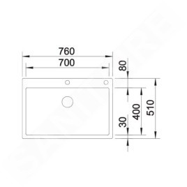 Blanco Claron 700 - Évier, 760x510 mm, InFino, inox 521634