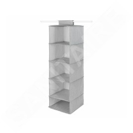 Compactor Organisation de penderie - Organiseur suspendu 30x30x105 cm, 5 compartiments, gris RAN10166