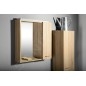 Aqualine Keramia Fresh - Armoire de toilette avec éclairage LED, 600x600x140 mm, droite, chêne platine 45028