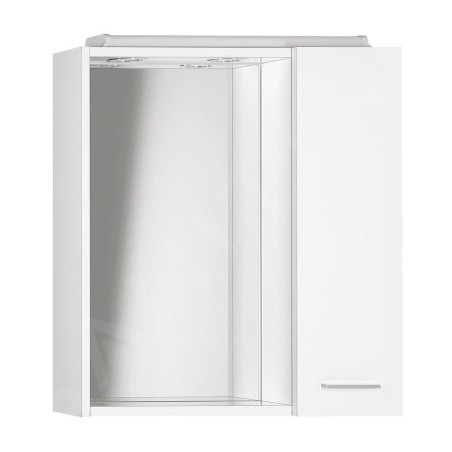 Aqualine Zoja - Armoire de toilette avec éclairage LED 600x600x140 mm, droite, blanc 45022