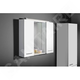 Aqualine Zoja - Armoire de toilette avec éclairage LED 700x600x140 mm, blanc 45025