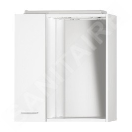 Aqualine Zoja - Armoire de toilette avec éclairage LED 600x600x140 mm, gauche, blanc 45021