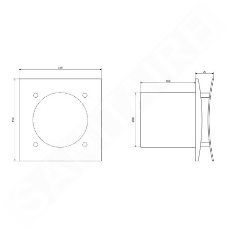 Sapho Eira - Aérateur axial, blanc EI101
