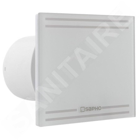 Sapho Glass - Aérateur axial temporisé, 8 W, tuyau 100 mm, blanc GS102