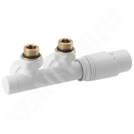 Bruckner Wicher - Kit de raccordement thermostatique, raccordement central 50 mm, blanc 600.311.4