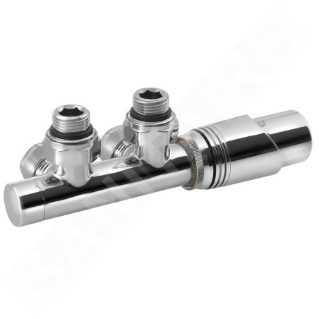 Bruckner Wicher - Kit de raccordement thermostatique, raccordement central 50 mm, chrome 600.311.1