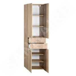 Aqualine Keramia Fresh - Armoire haute ZOJA  avec tiroirs, 500x1840x290 mm, chêne platine 51296