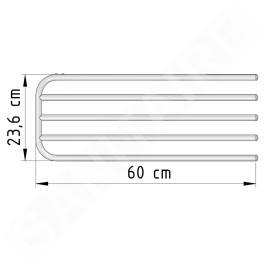 Aqualine Accessoires - Séchoir de serviettes, montage sur corps de chauffe 600 mm, blanc 25-03-SV460