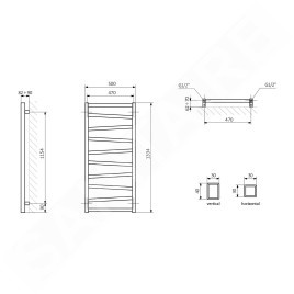 Sapho Zig - Corps de chauffe 500x1334 mm, 490 W, blanc ZG513