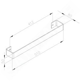Sapho Colonna - Porte-serviettes, longueur 510 mm, inox brossé IRPA16