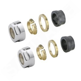 Aqualine Accessoires - Raccord Clamp Eco pour cuivre 15 mm, nickel CP9990