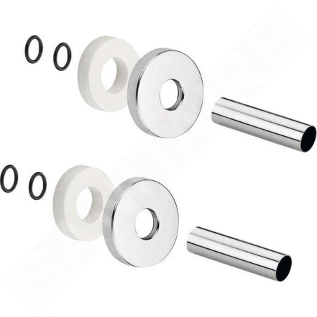 Sapho Accessoires - Jeu de rosaces de couverture, acier inoxydable brossé CP6535