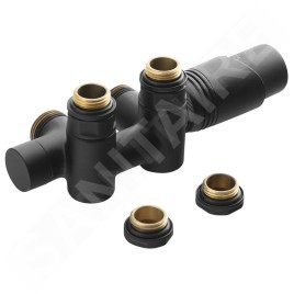 Bruckner Wicher - Kit de raccordement thermostatique, raccord central 50 mm, noir mat 600.331.6