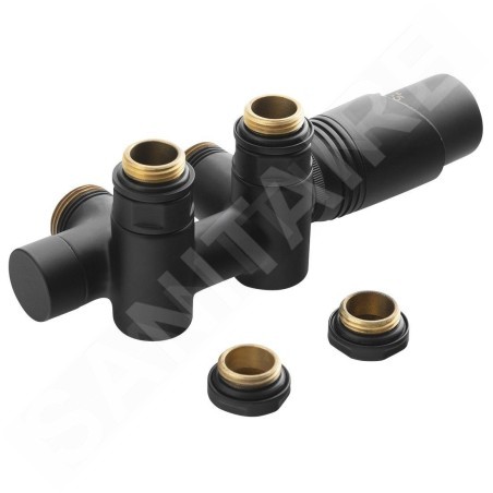 Bruckner Wicher - Kit de raccordement thermostatique, raccord central 50 mm, noir mat 600.331.6