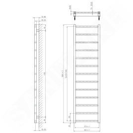 Sapho Metro Light - Corps de chauffe 400x1500 mm, 323 W, chrome IR447R