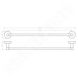 Sapho Accessoires - Porte-serviettes magnétique 496 mm, chrome XJ439