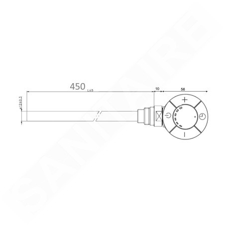 Aqualine Tiges de chauffage - Tige de chauffage électrique avec thermostat, câble direct, chrome LT67445