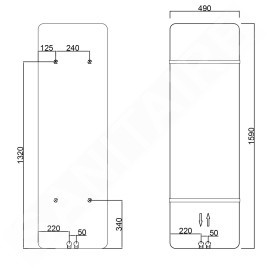 Sapho Tabella - Corps de chauffe 490x1590 mm, 734 W,  blanc mat MI1549