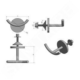 Aqualine Accessoires - Crochet double pour corps de chauffe, chrome 1801-23