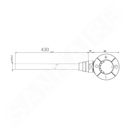 Aqualine Tiges de chauffage - Tige de chauffage électrique avec thermostat, câble direct, chrome LT67444