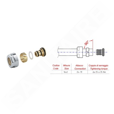 Aqualine Accessoires - Vis de serrage Eco pour Alupex 16 mm, nickel CP9980