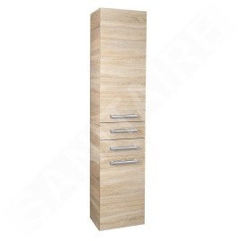 Aqualine Vega - Armoire suspendue avec panier, 400x1840x310 mm, chêne platine VG980